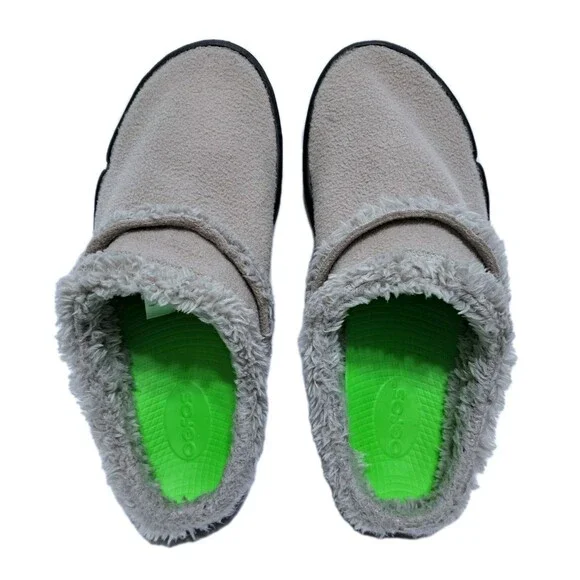 Oofos OOcoozie Mule Gray Slip On Shoe Slipper Women’s Size 10.5 Faux Fur Lined - Picture 8 of 9